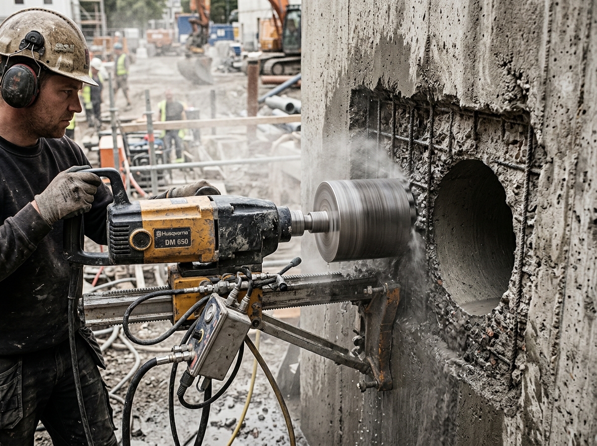 تخريم الخرسانة بالكور (Core Drilling)